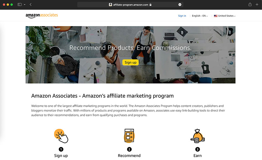 Join the Amazon Associates Program