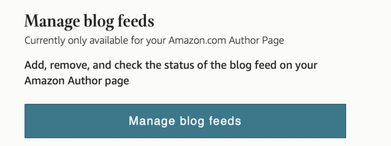 Amazon Author Central Page